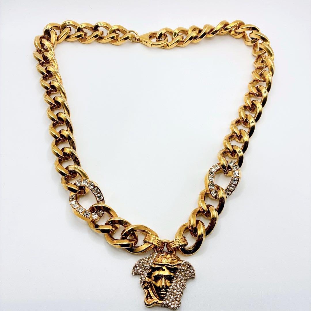 希少 美品✨VERSACE パラッツォディア メデューサ クリスタル ネックレス