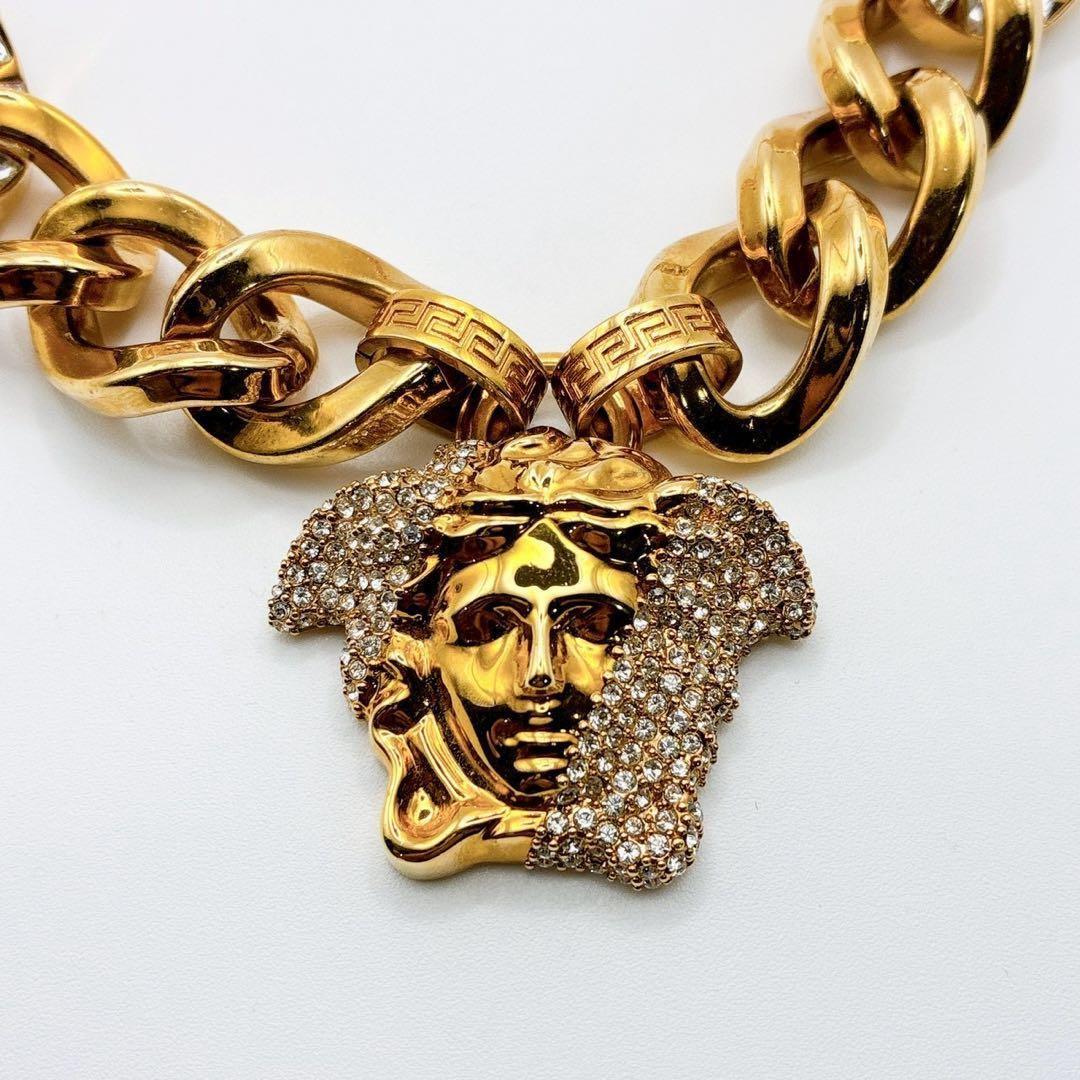 希少 美品✨VERSACE パラッツォディア メデューサ クリスタル ネックレス