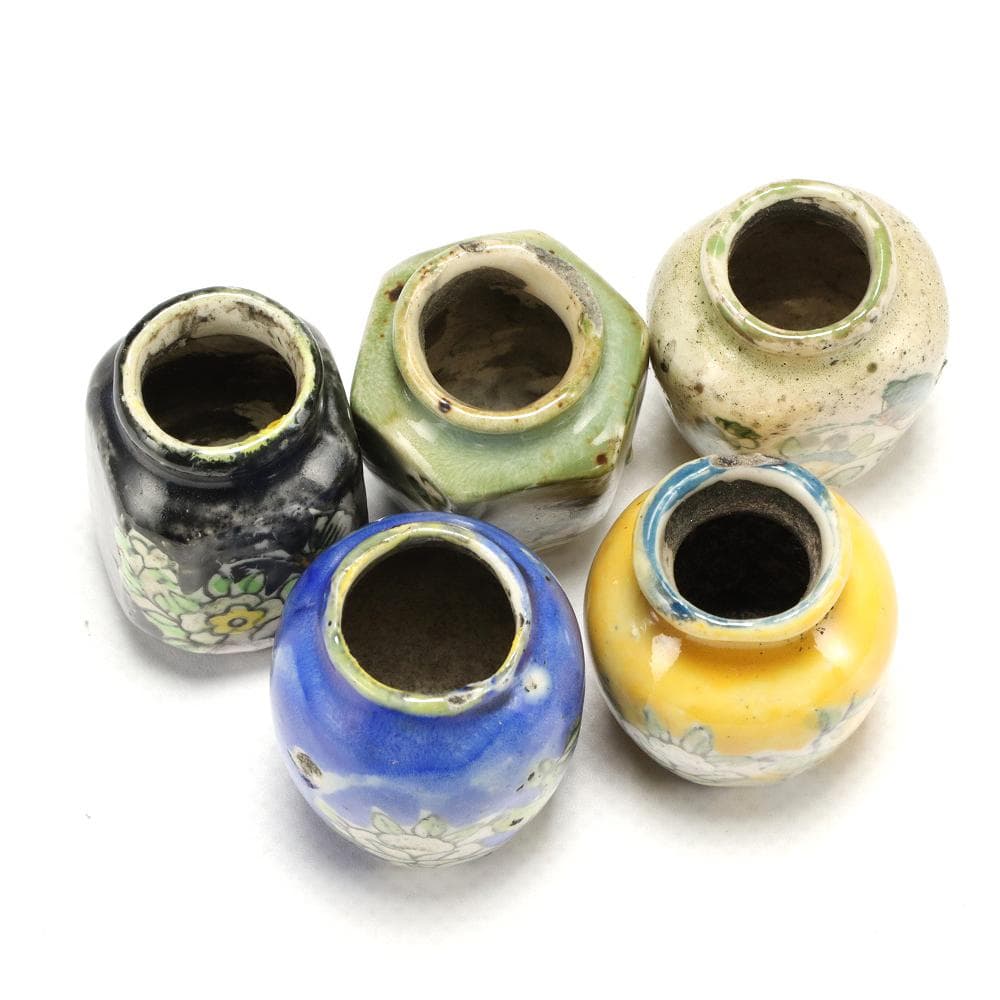 532B 期間限定値下げ中 ミニチュア 豆壺 花瓶 5点 桐共箱付 磁器 高3㎝