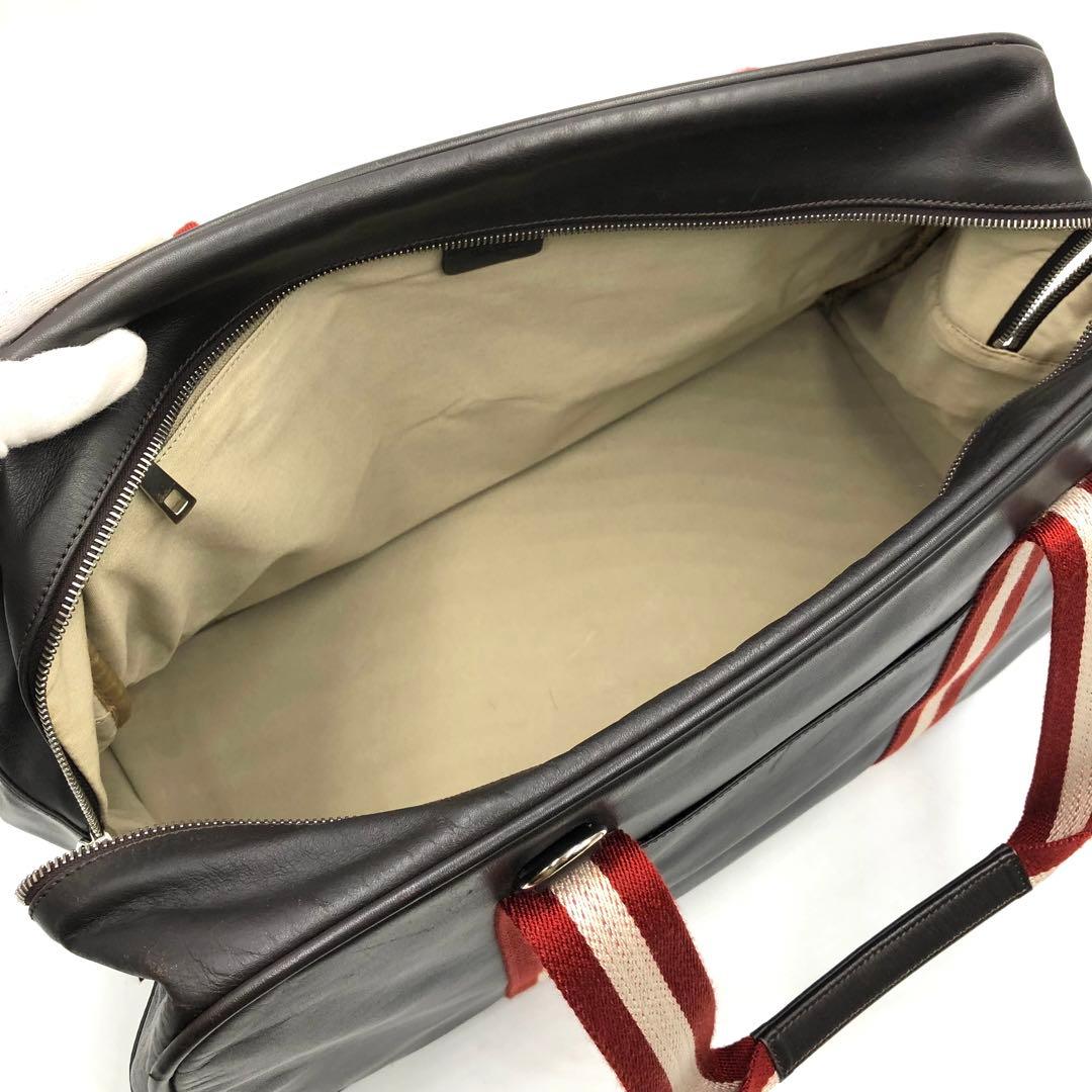 極美品 BALLY 2way ボストンバッグ トレスポ レザー ダークブラウン
