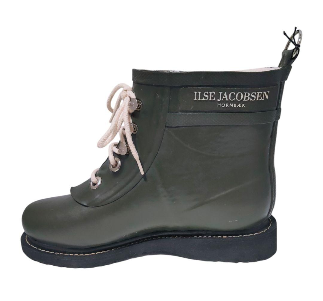 ILSE JACOBSEN レインブーツ レースアップ カーキ 23.0cm