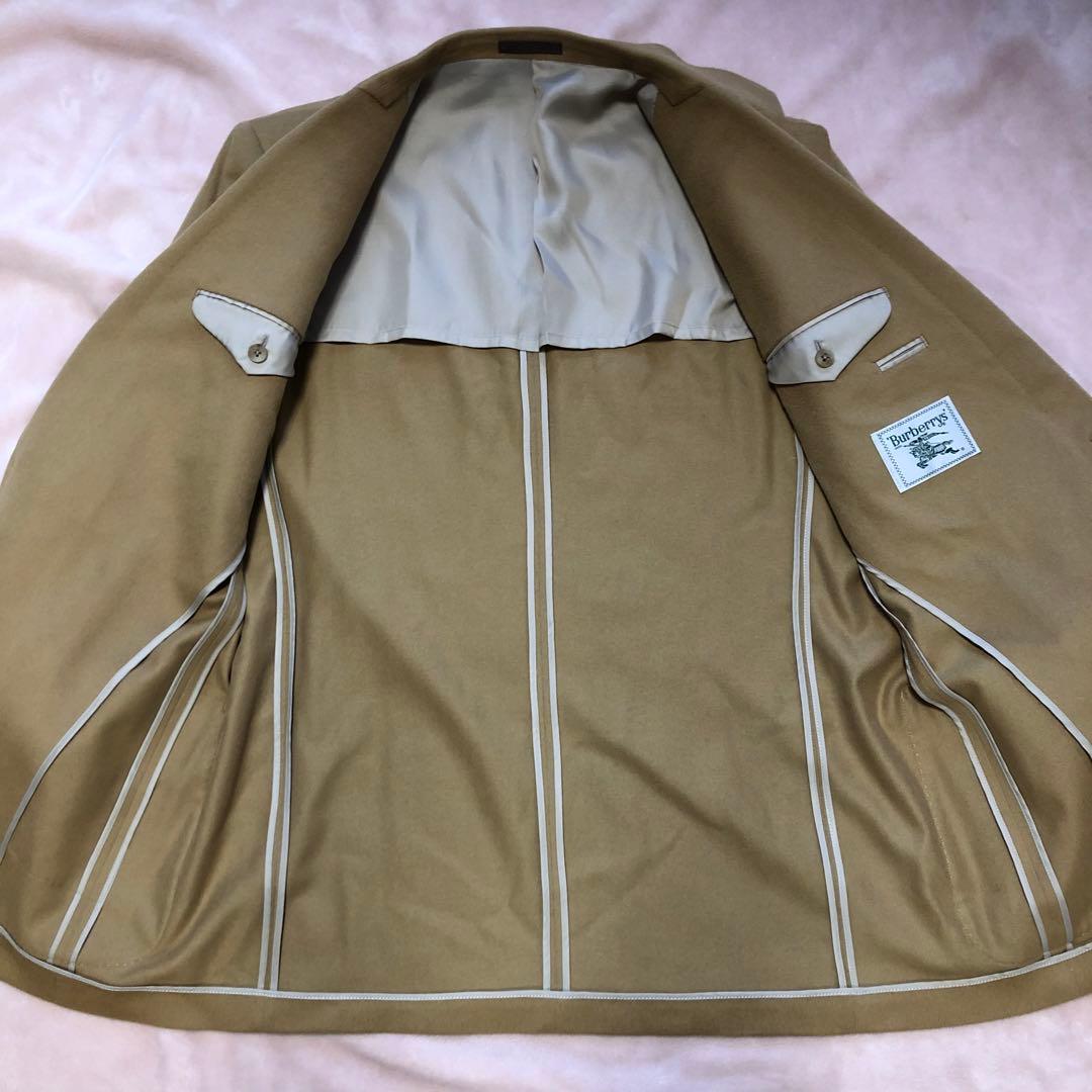 【極美品•希少】バーバリーズ テーラードジャケット LL カシミヤ混 白タグ