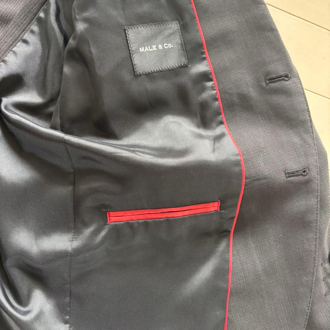 MALE & CO. 春夏通気性メッシュ　ダークグレー スーツ　cool クール