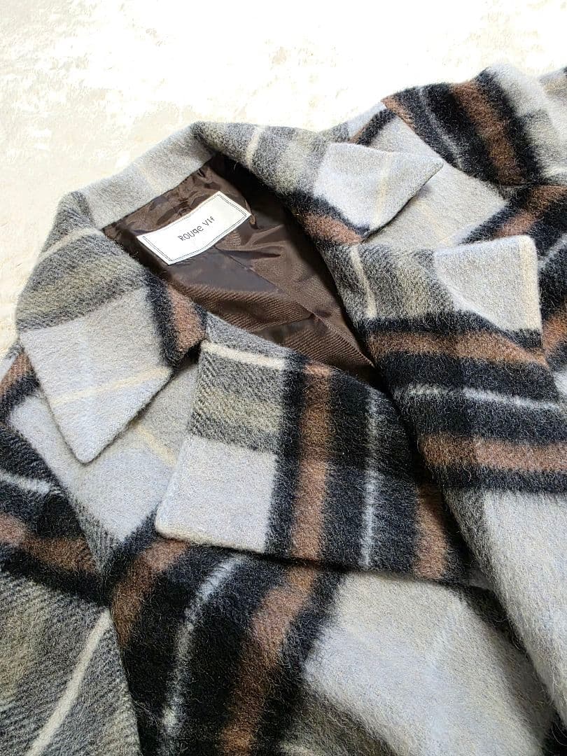 ABAHOUSE チェック柄ロングコート