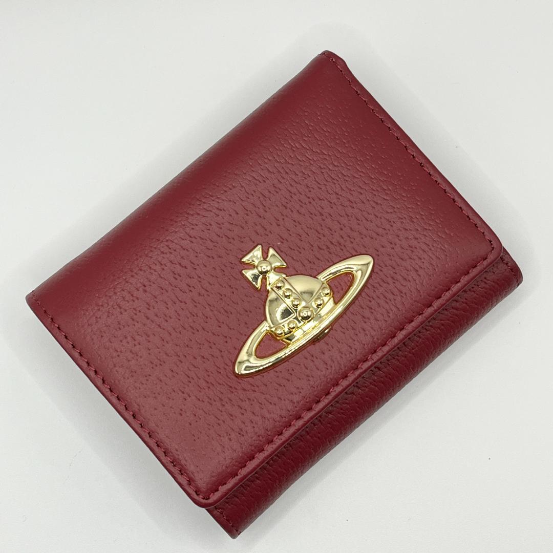 大人気 Vivienne Westwood 特価 がま口 折財布 エンジ 人気