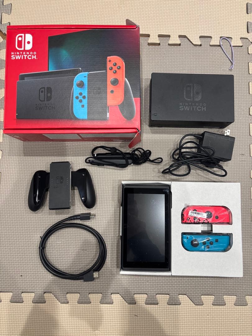 ［動作確認済み］Nintendo Switch 本体 青/赤 バッテリー強化型