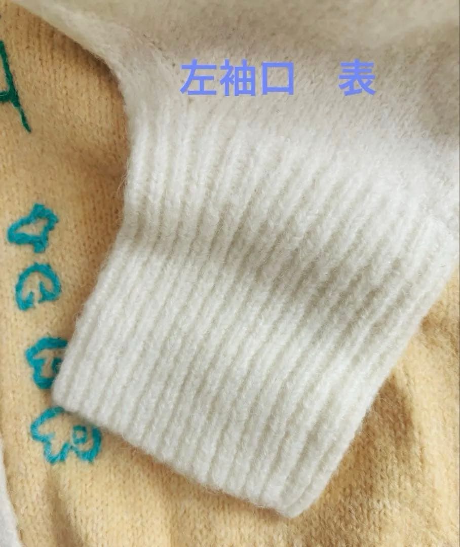 FURFUR 刺繍入りタトゥーカーディガン白