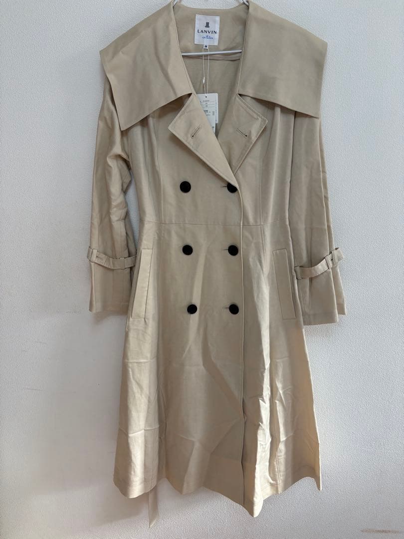 新品タグ付き✨️【LANVIN en Bleu】セーラーカラーコート ベージュ