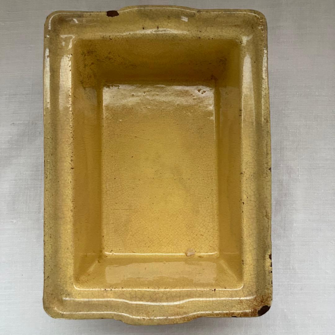 レア✨ フランスアンティーク テリーヌポット 陶器 グラタン皿 ハチミツ色 飴色