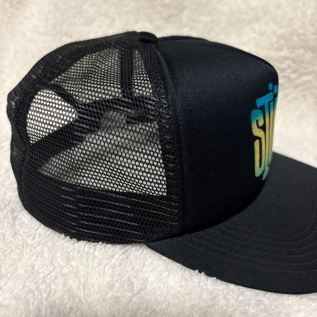 OLD STÜSSY ブラック トラッカーキャップ　メッシュキャップ