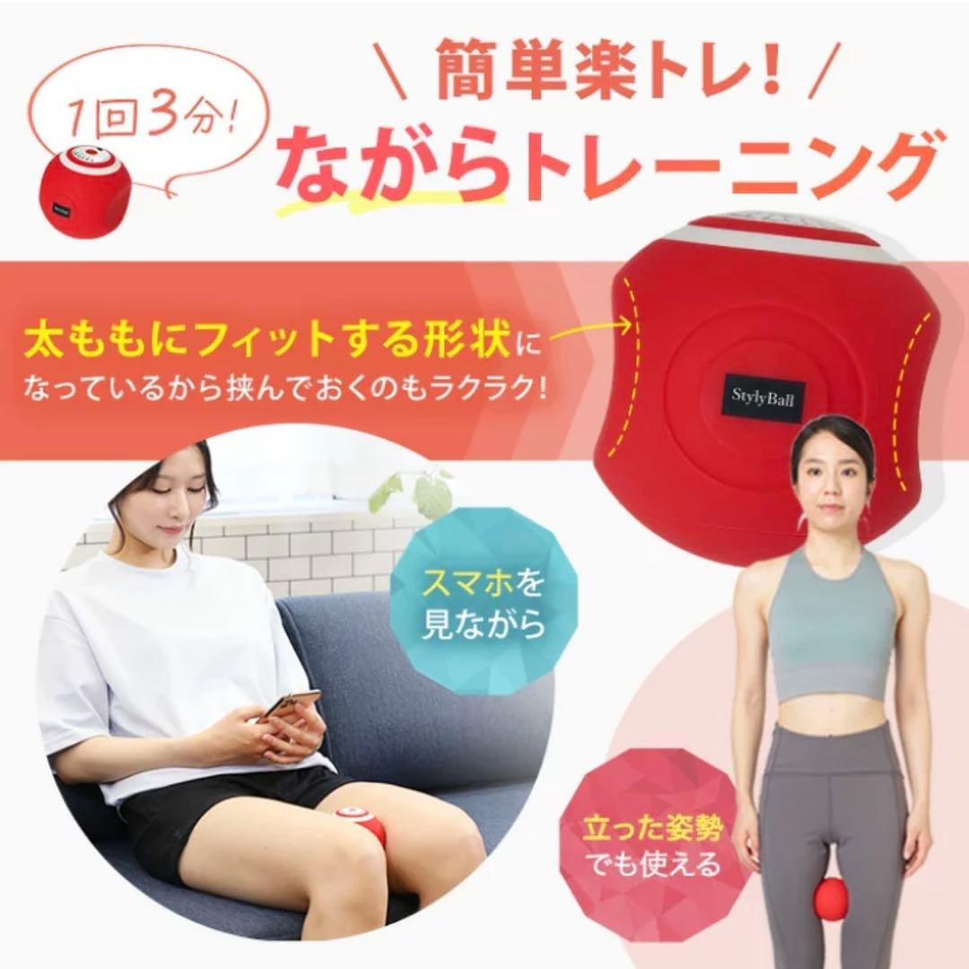 【美品】ルネサンススポーツクラブがつくったスタイリーボール エクササイズ レッド