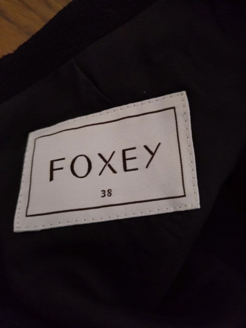 FOXEY フォクシー　黒　38 ワンピース 七分袖 ポケット付き