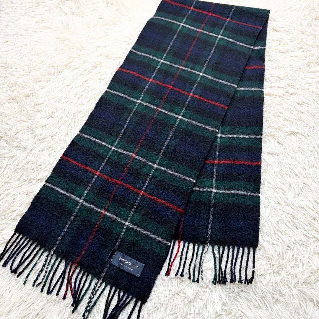✨美品✨高級感✨ジョンストンズ　カシミヤ100% タータンチェック　マフラー