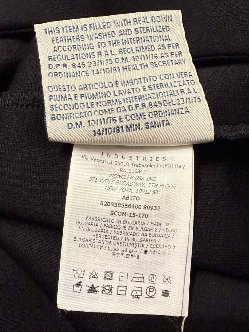 MONCLER 15AW ABITO クルーネックワンピース ドレス ダウン