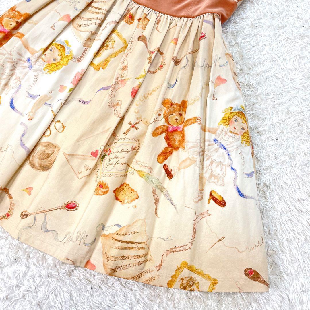 美品✨MILK ミルク　ロリィタ ドール テディベア柄 ノースリーブ　ワンピース