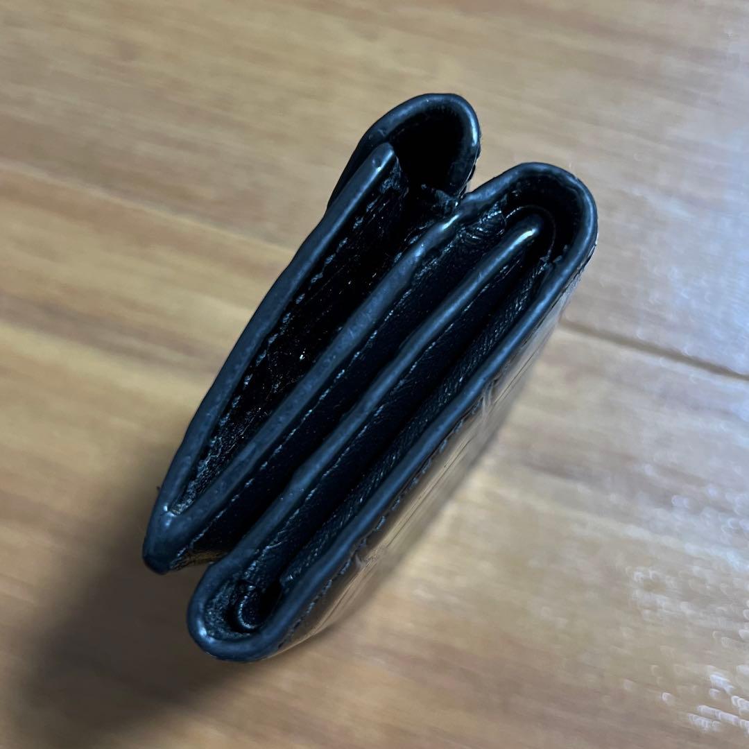 BALENCIAGA バレンシアガ ミニウォレット 三つ折り財布 クロコ 黒