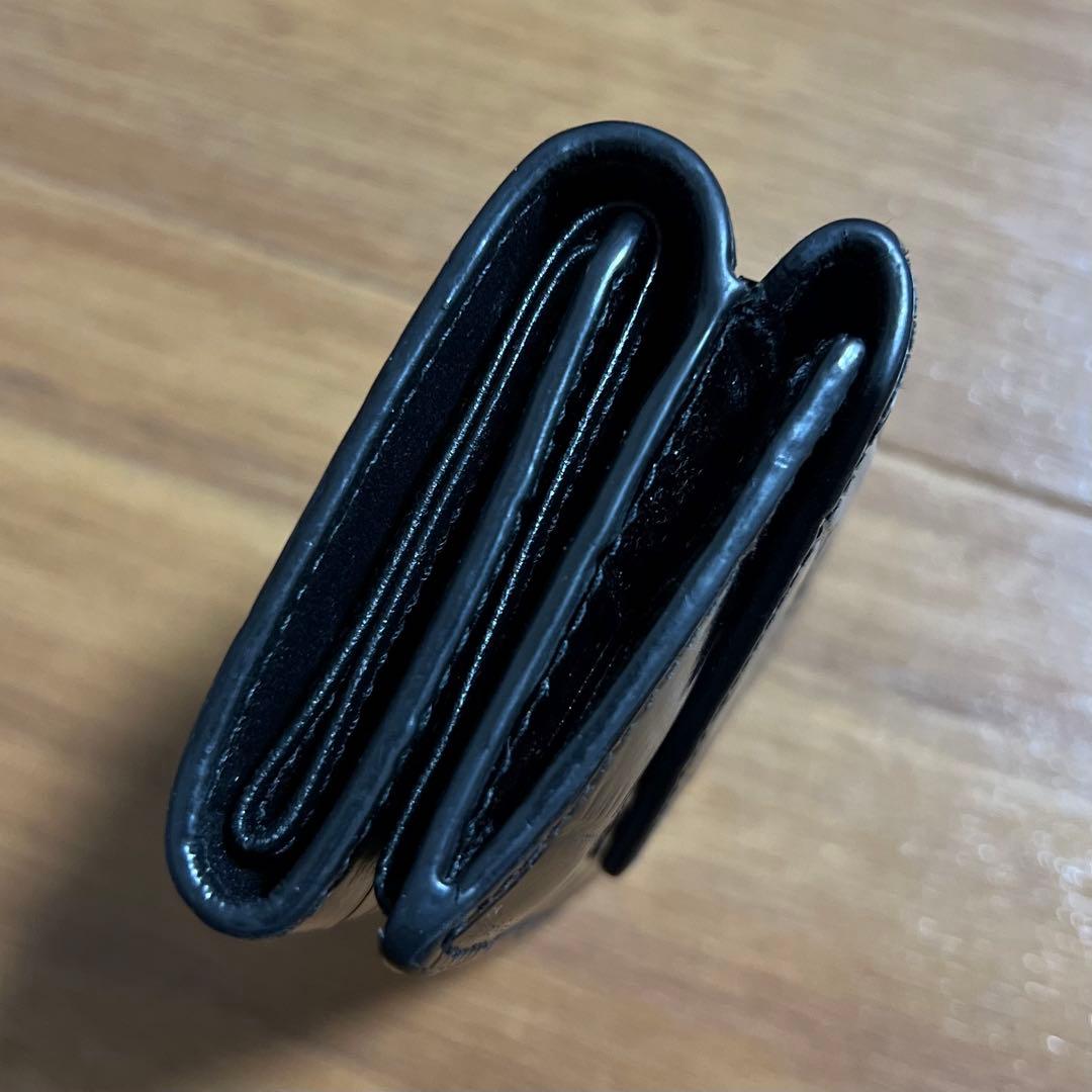 BALENCIAGA バレンシアガ ミニウォレット 三つ折り財布 クロコ 黒