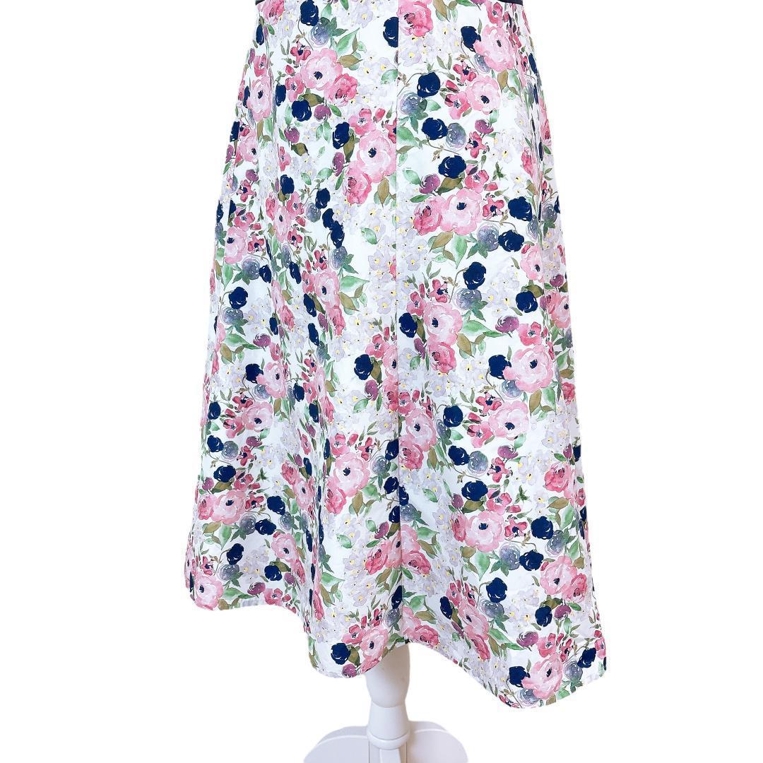 【美品】TOCCA フレンチスリーブ フレアワンピース Aライン 6 花柄