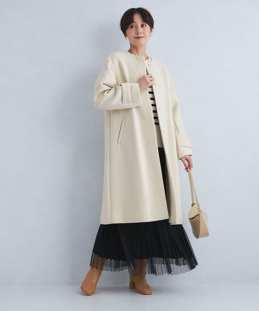 《新品 》SENTDALE WOOL セントデールウール ノーカラー コート