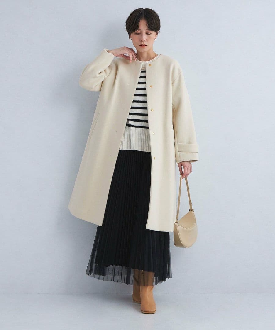 《新品 》SENTDALE WOOL セントデールウール ノーカラー コート