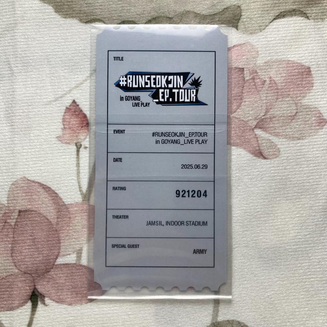 BTS ジン RUNSEOKJIN_EP.TOUR 6.29 トレカ