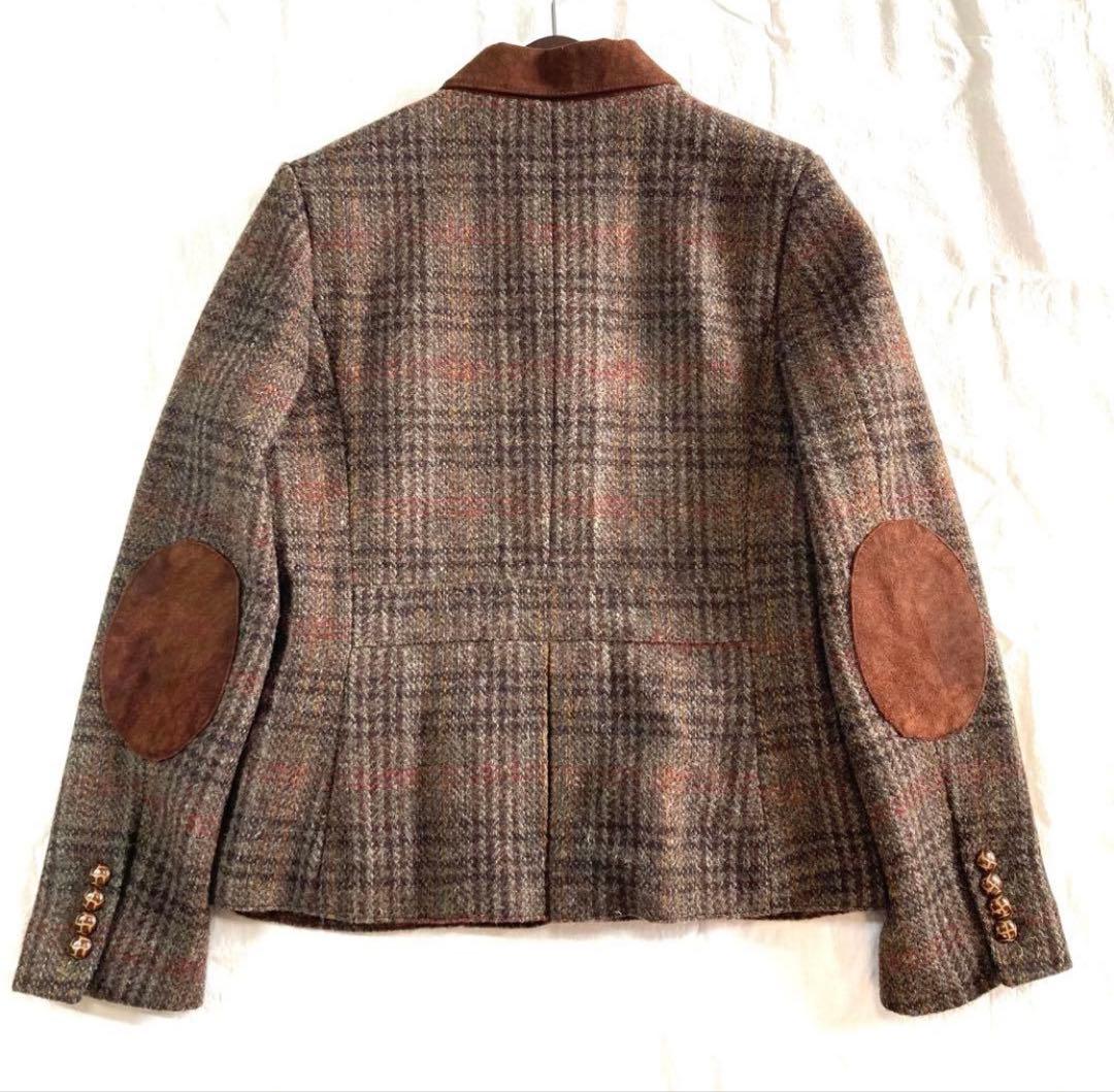 美品★fig london ハリスツイード チェックウールジャケット
