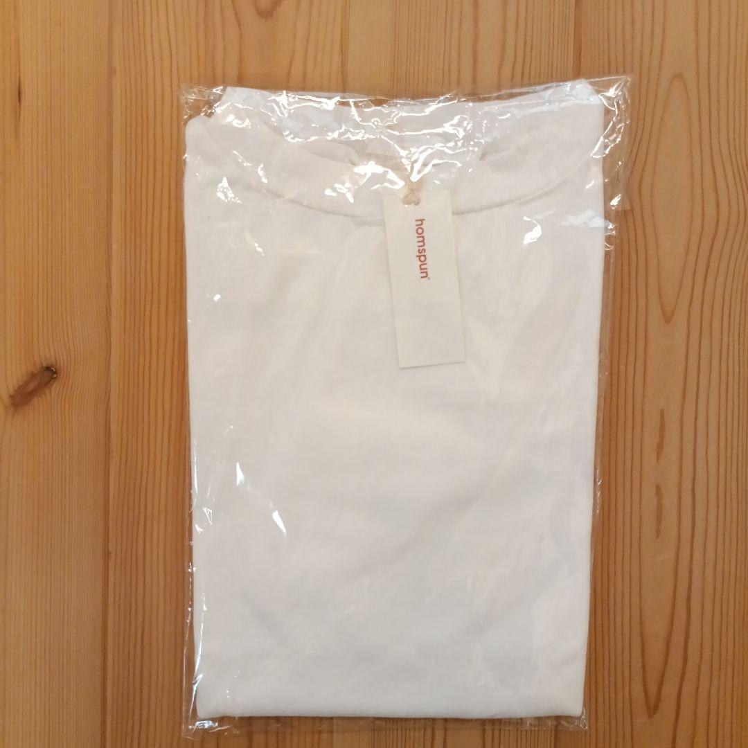 m【新品未使用】homspun 　40/2天竺 ハイネック半袖プルオーバー