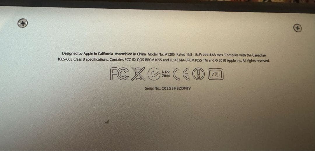 [ジャンク品] Apple MacBook Pro 15インチ A1286