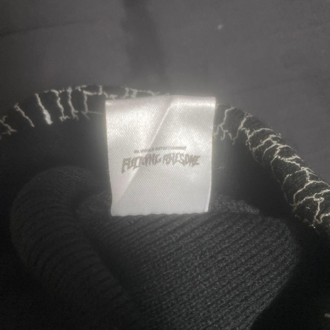 Fucking Awesome ニット帽 ブラック/ホワイト Supreme