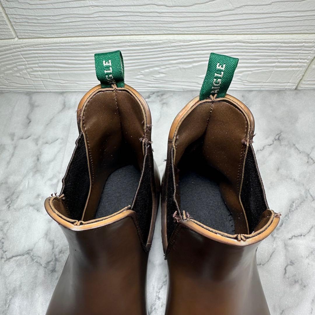 AIGLE ブラウン サイドゴアブーツ レザー 24㎝相当