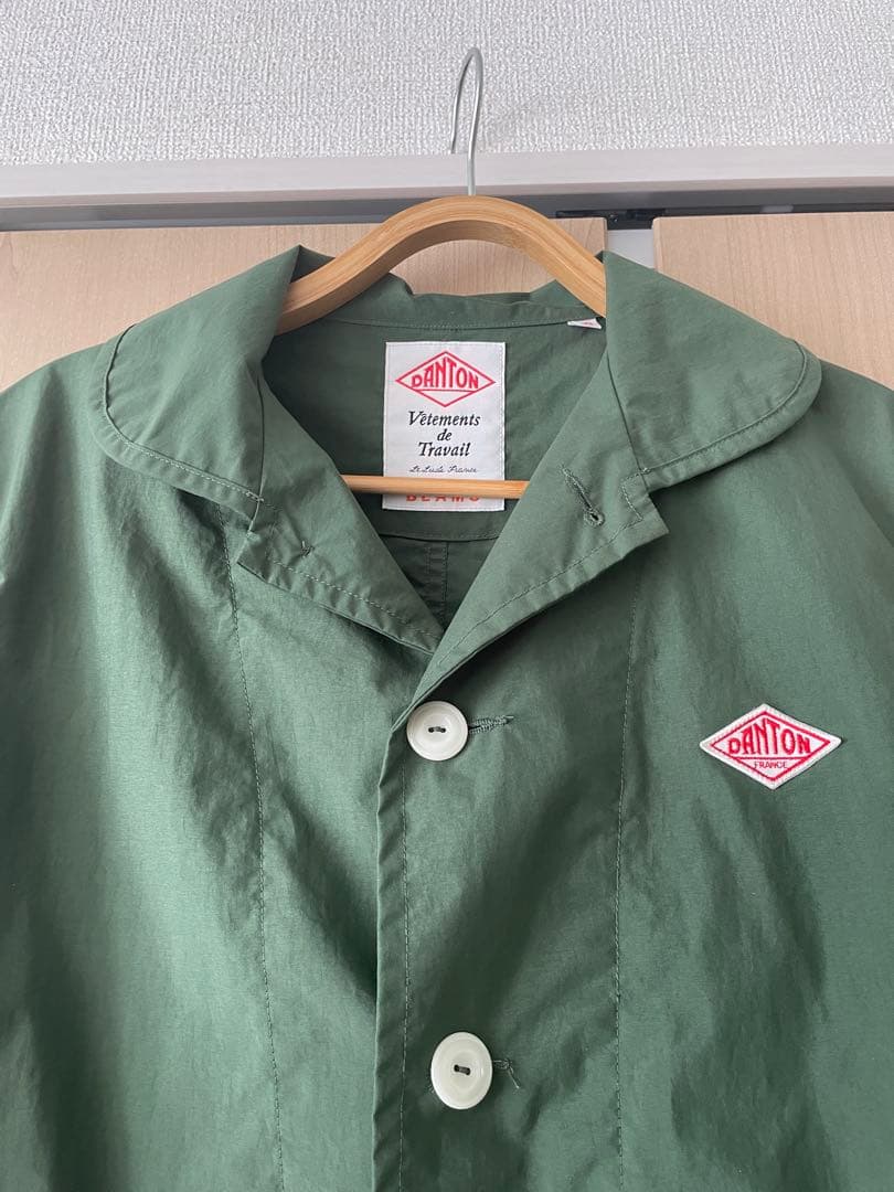 DANTON×BEAMSナイロン カバーオール　コート オリーブ　40 日本製
