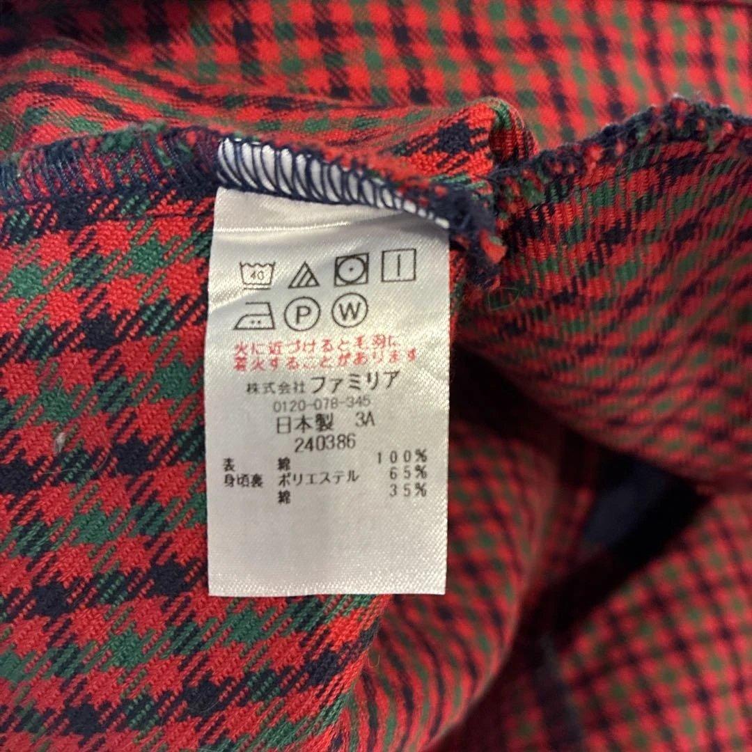 Familiar チェック柄のワンピースと長袖シャツ