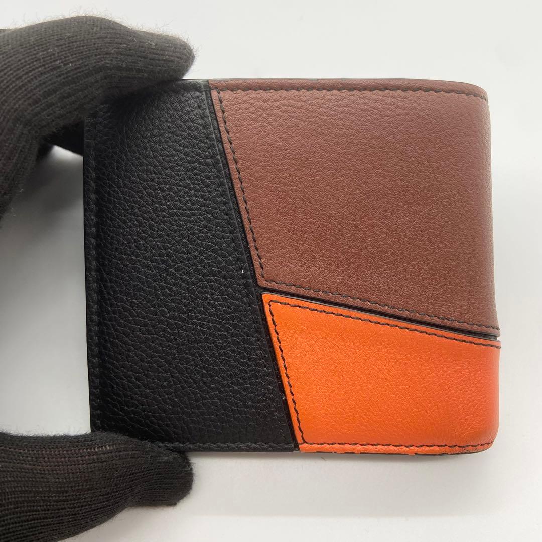 極美品　LOEWE ロエベ　パズル　バイフォールド　ウォレット　レザー　ブラウン