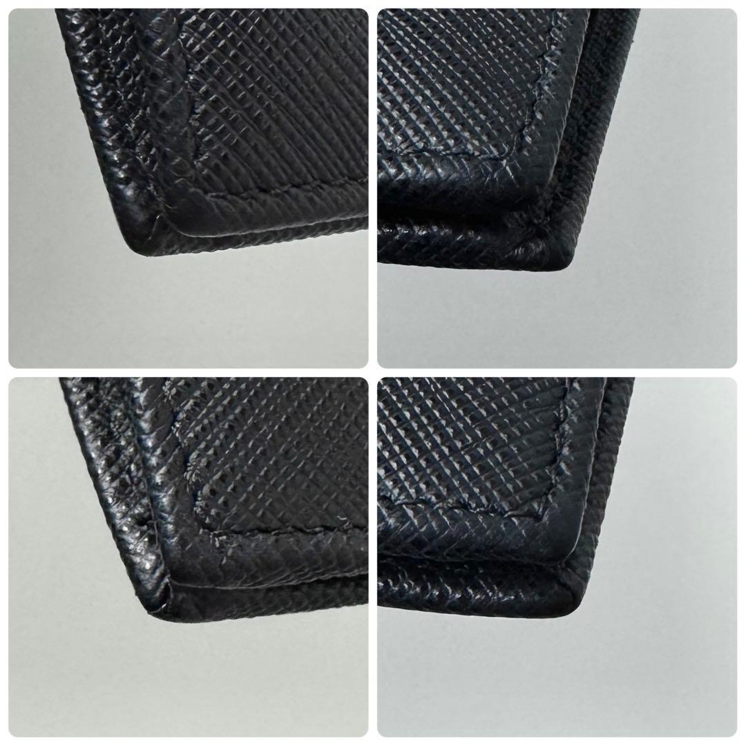 PRADA / サフィアーノ トライアングルロゴ 二つ折り財布 ブラック