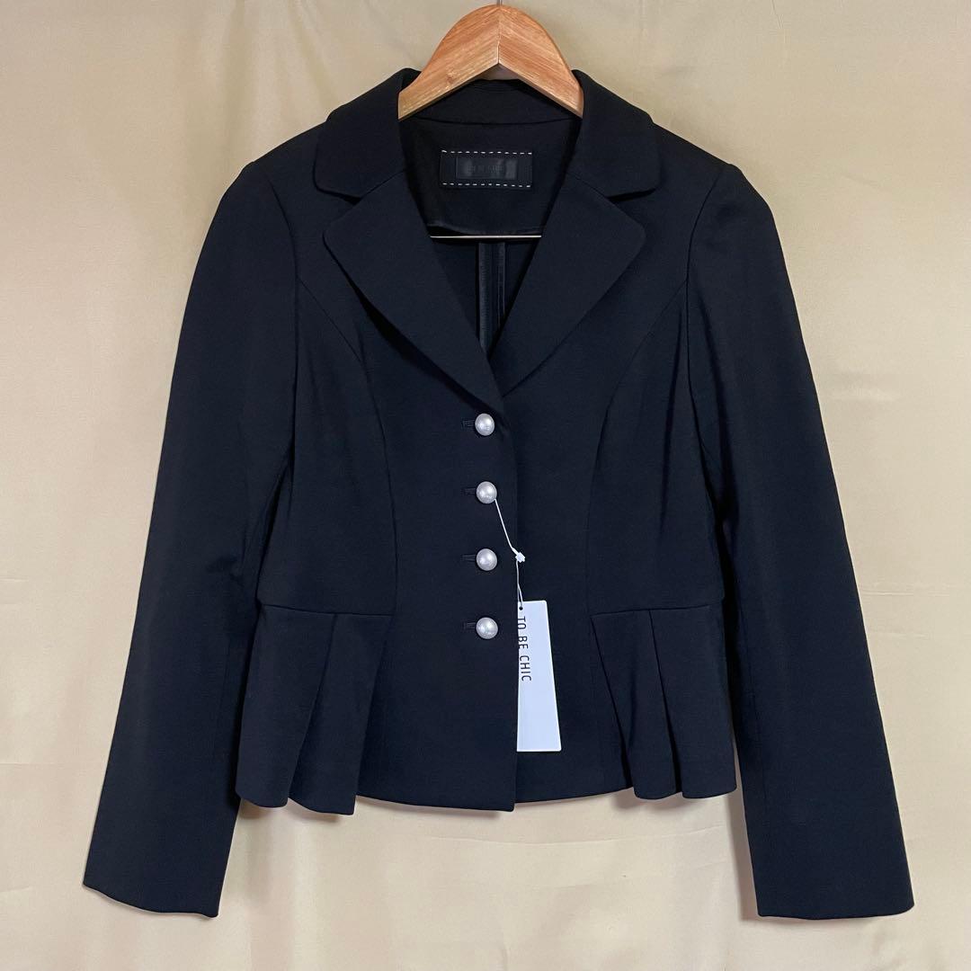 【新品】TO BE CHIC モクロディ ウエストタックジャケット ブラック
