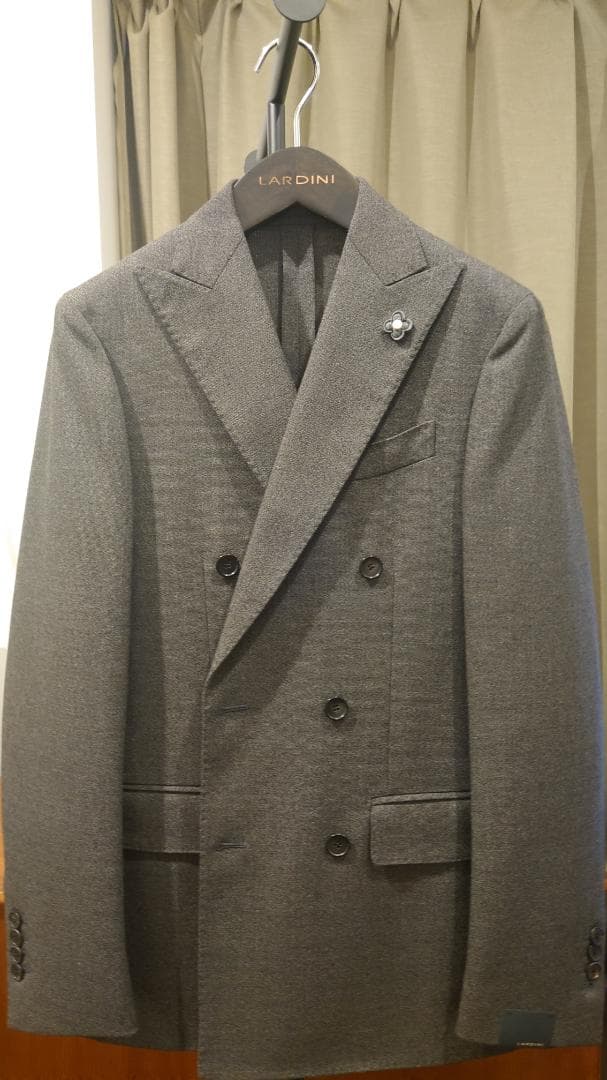 【新品】LARDINI ダブルジャケット グレー 44【セール】