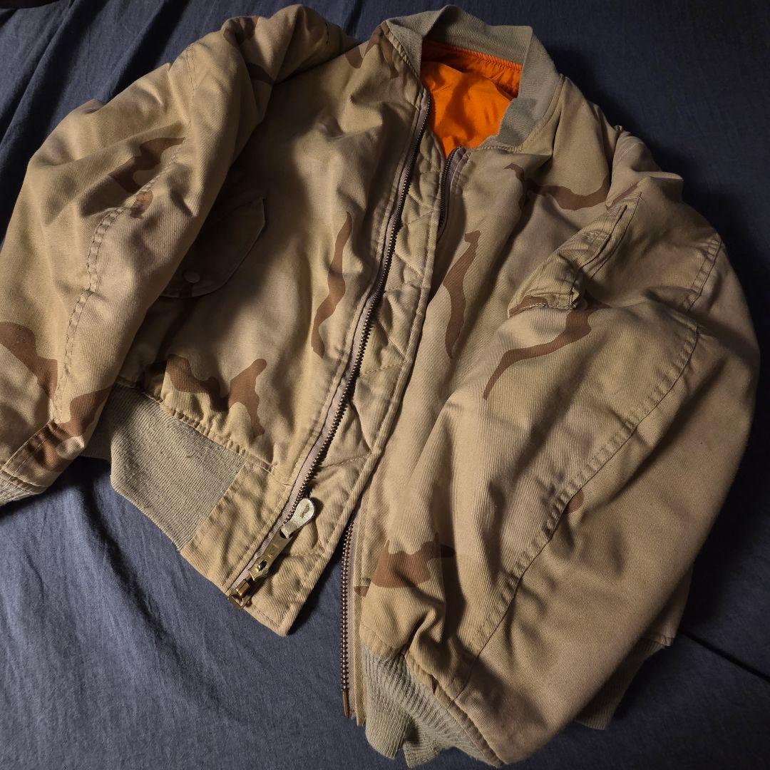 希少 80s USA製 ALPHA デザートカモ MA-1　SIZE-XL