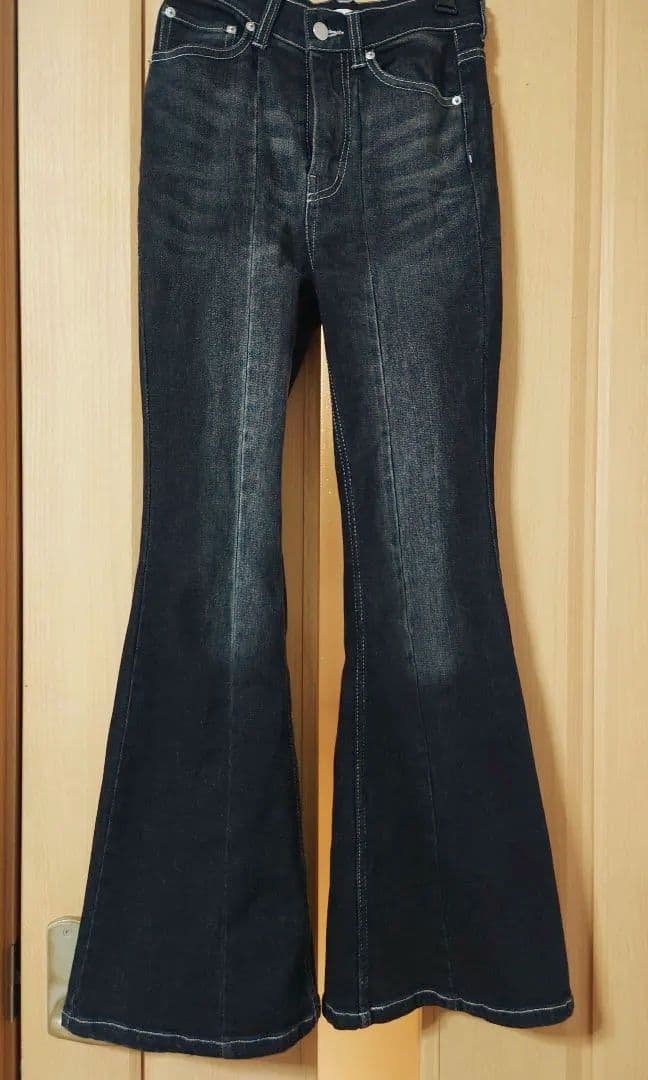 RESEXXY スタイルメイクフレアデニムパンツ ブラック