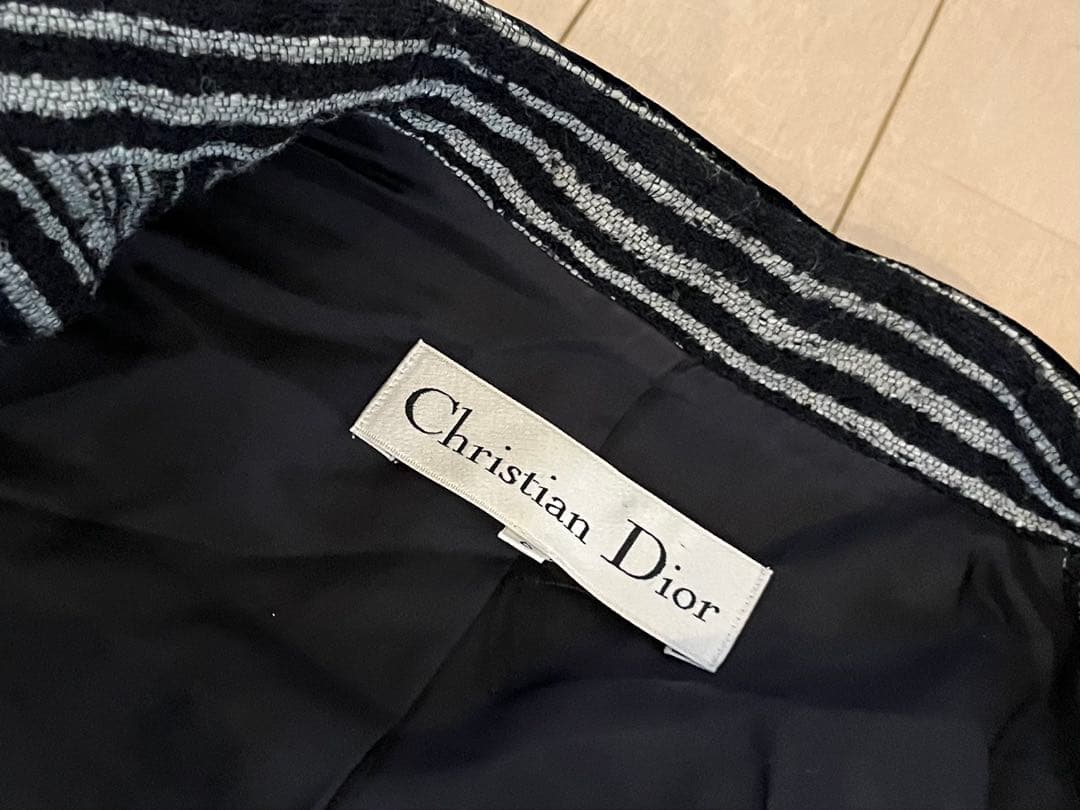 ツ*ラ様 激安◆CDクリスチャンディオール ツイードジャケット黒白 ビンテージ◆