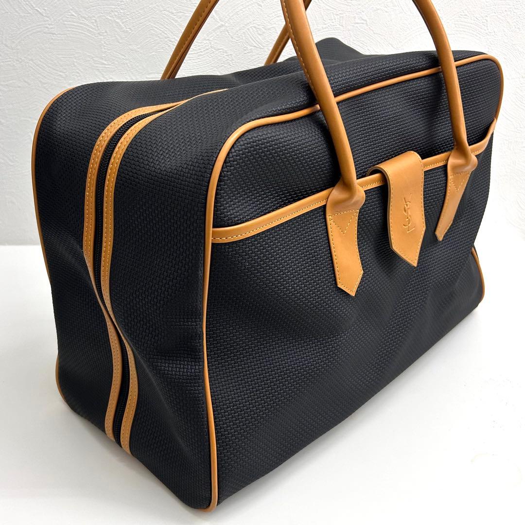 【極上美品】正規店購入品 イヴサンローラン YSL型押し ボストンバッグ 大容量