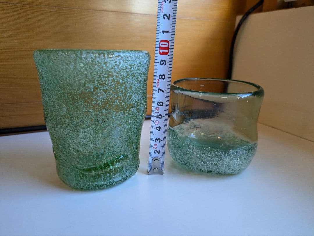 海の泡泡グラス　2つ　吹きガラス工房　琥珀