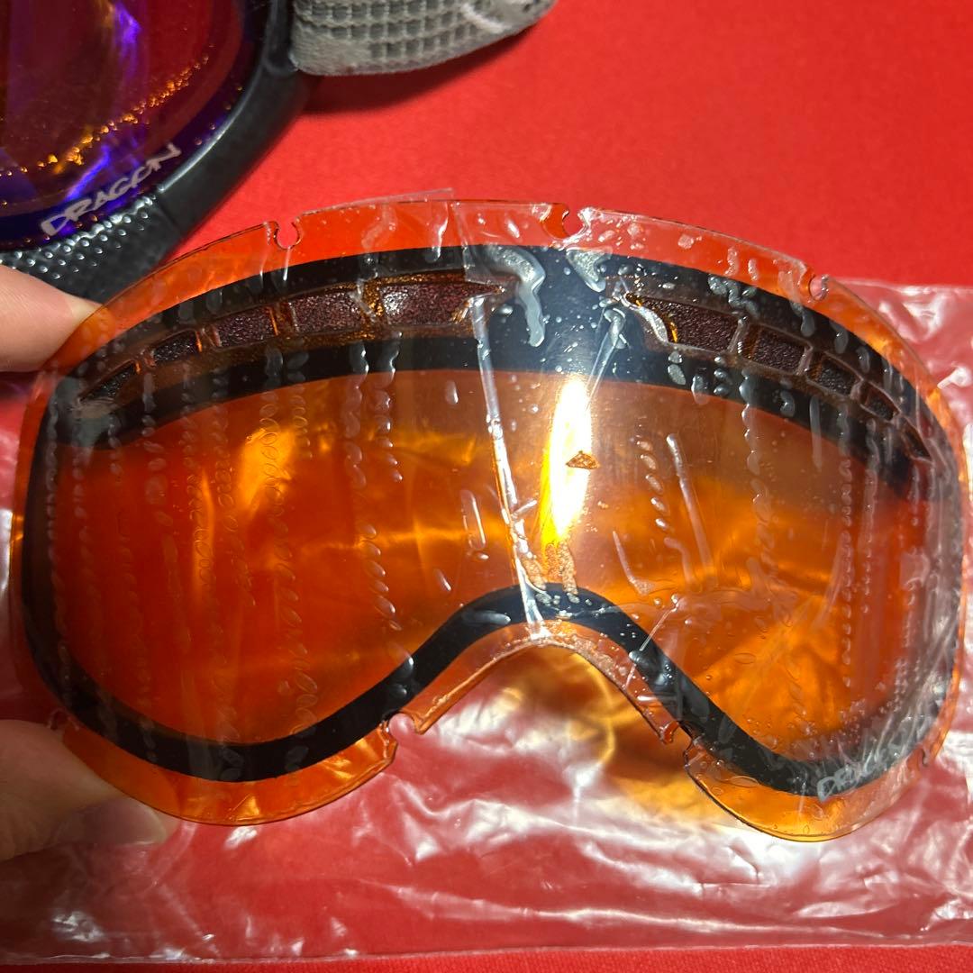 ほぼ未使用！dragon スノーゴーグル　スペアレンズ付き