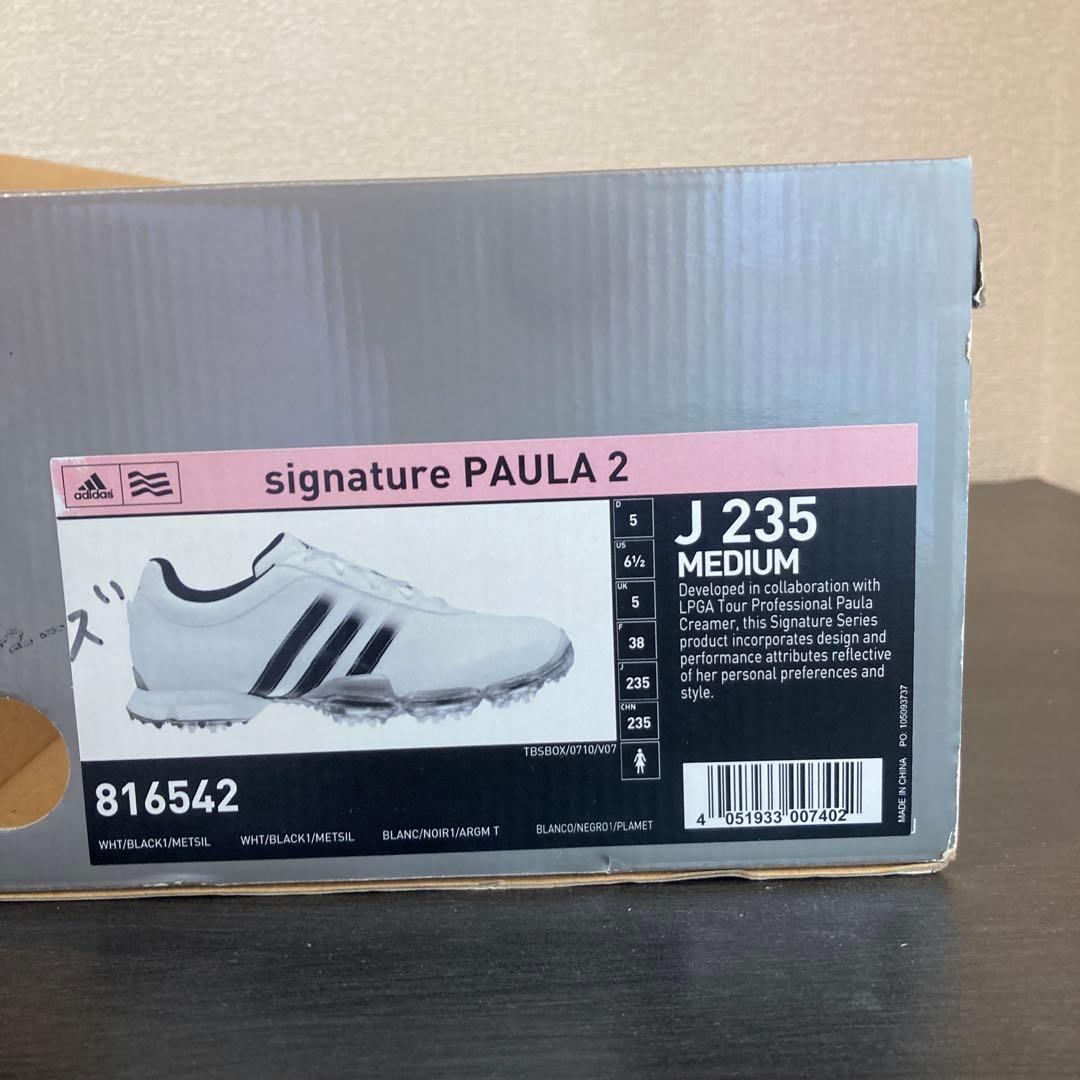 アディダスゴルフシューズPAULA 2 J 235 23.5cm ホワイト