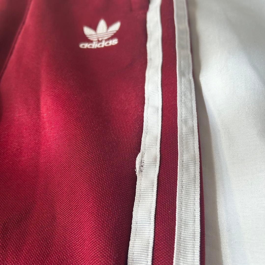 adidas トラックパンツ ボルドー トレフォイル XXL 裾ジップ