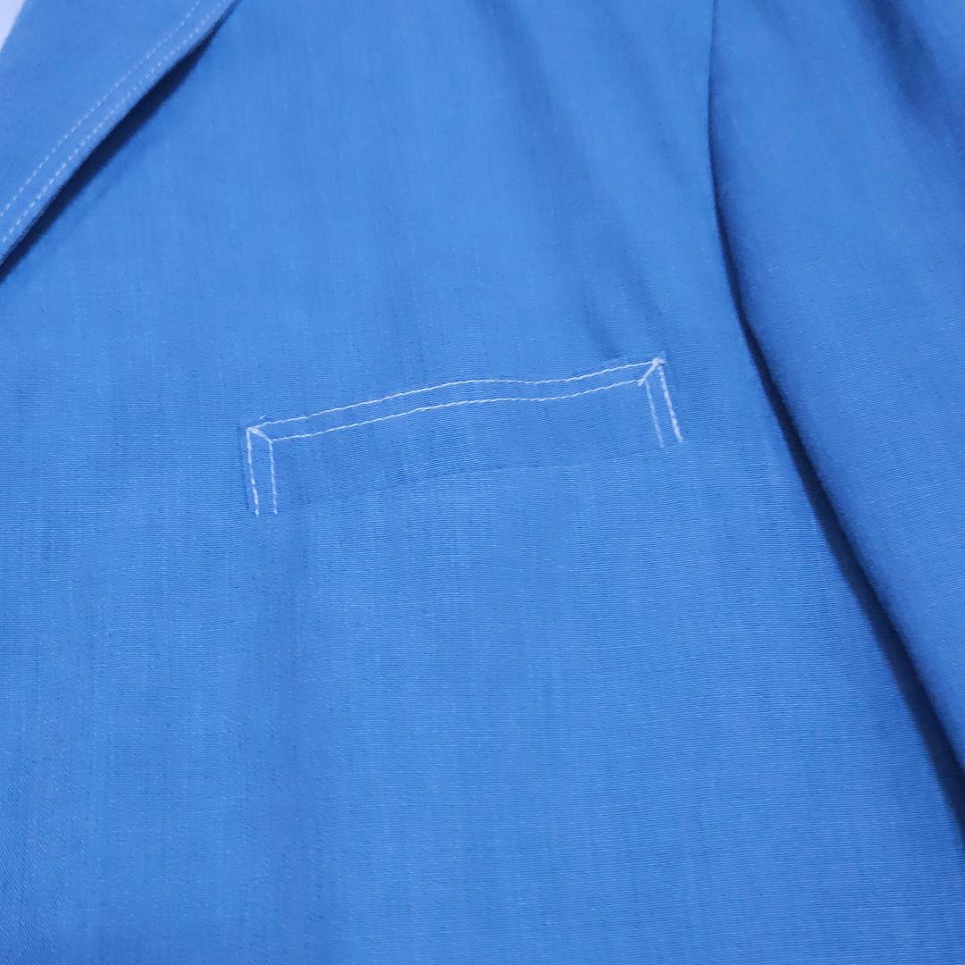 60s EURO Vintage シャンブレー テーラードジャケット 青 マリン
