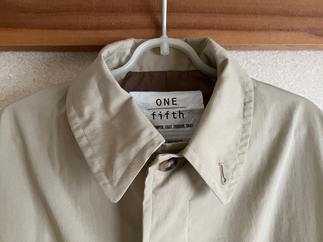 “one fifth”コットンナイロン・ステンカラーコート・サイズ1・ベージュ