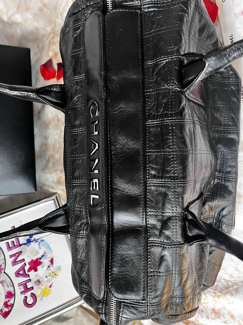 正規品希少　CHANEL シャネル メタルロゴ チョコバー LAX トートバッグ