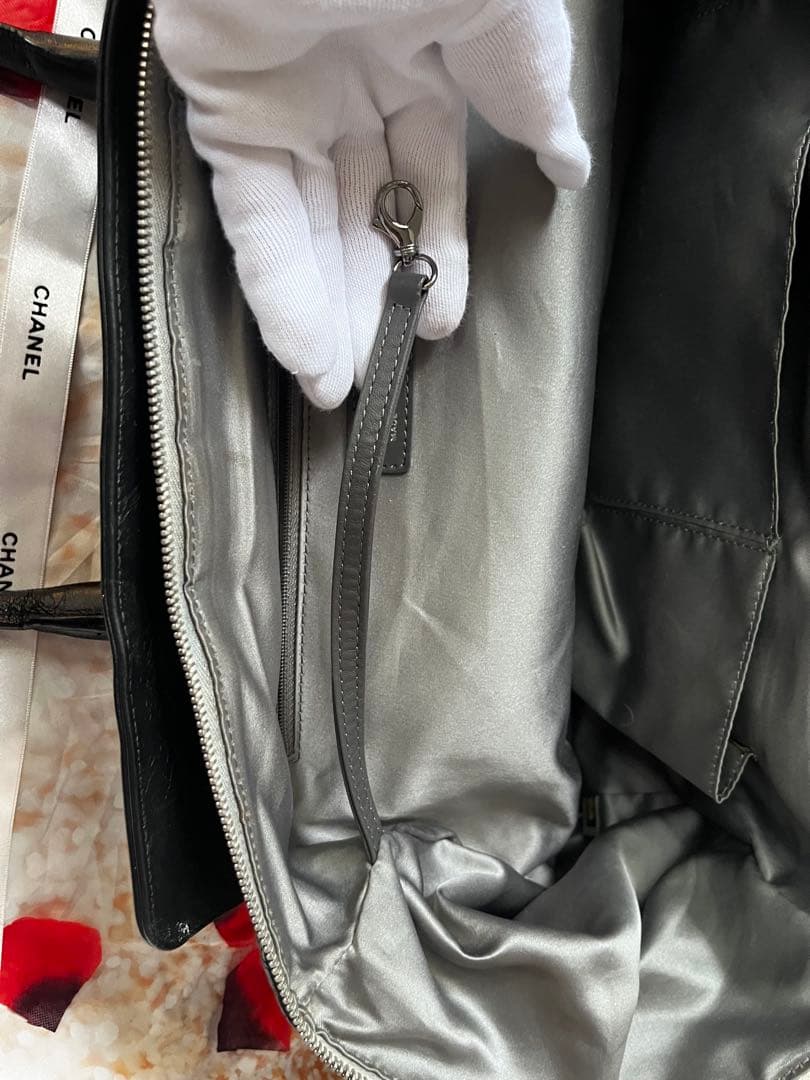 正規品希少　CHANEL シャネル メタルロゴ チョコバー LAX トートバッグ
