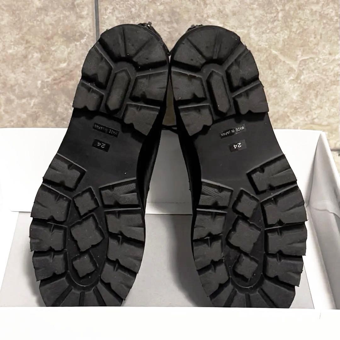 SAYA（サヤ）本革タンクソールレースアップシューズ 24cm ブラック