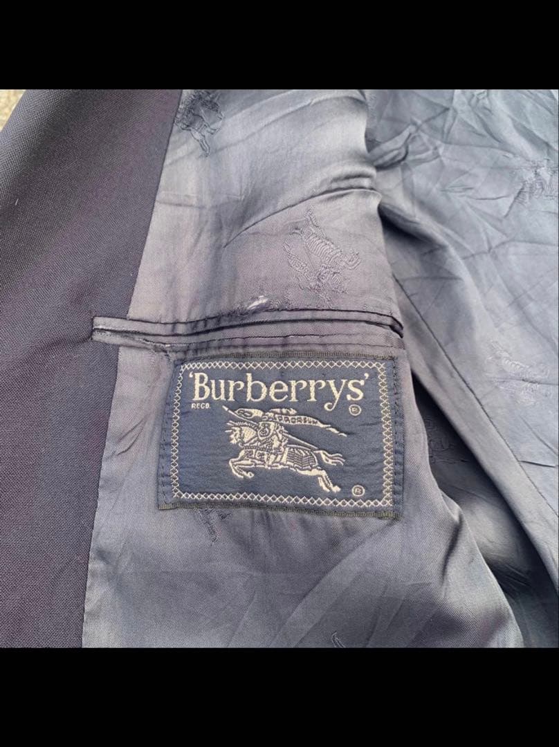 70s 〜 80s BURBERRY テーラードジャケット 金ボタン 古着